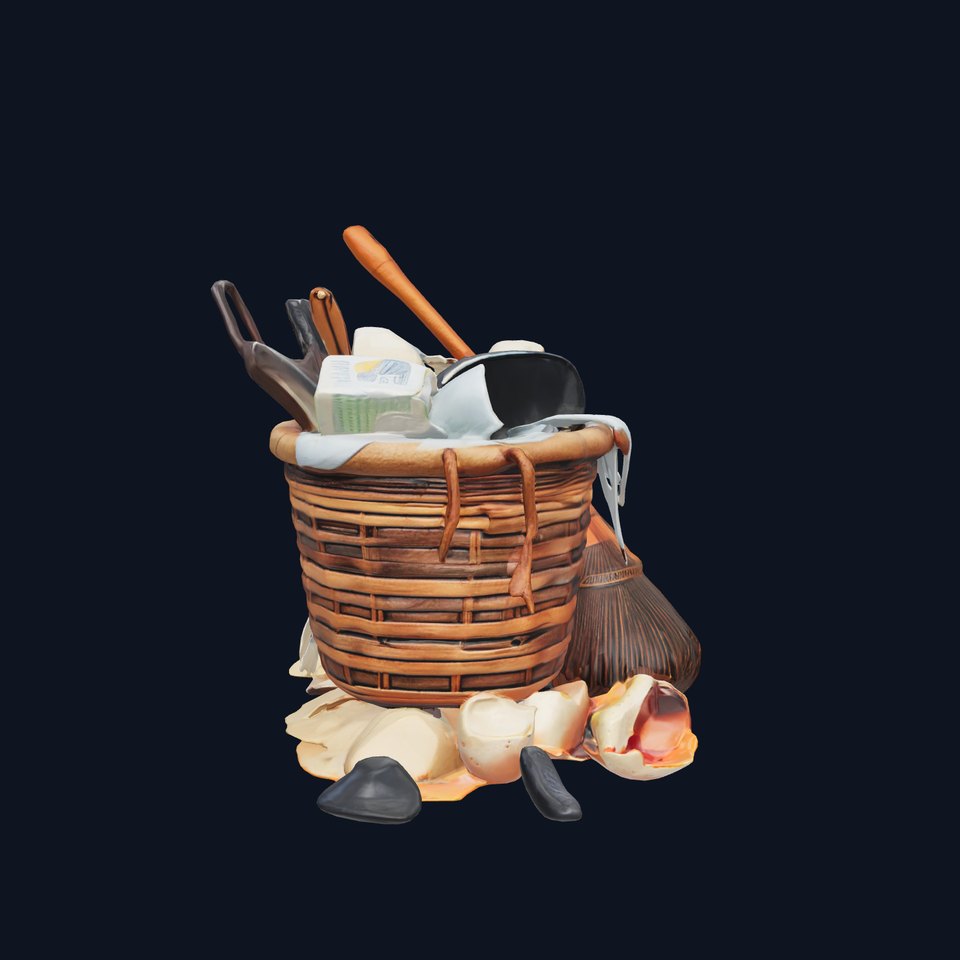 Rustic Basket and Litter Debris Model Pack